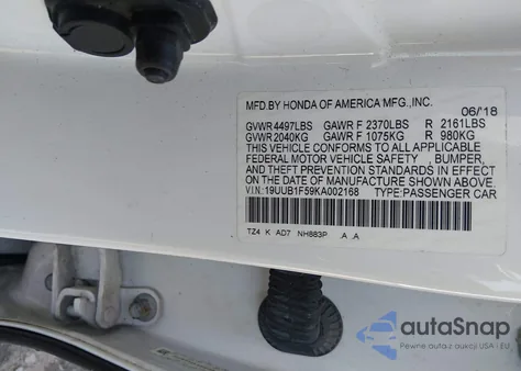 2019 Acura Tlx Tech Pkg from USA, damaged, VIN 19UUB1F59KA002168